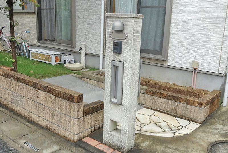 お庭に駐輪するためのスロープ設置 ブロック マイスターの施工事例